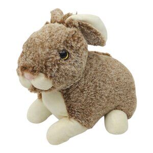Kellytoy Rabbit 10" Plush Brown Realistic Sparkle Eyes Pink Nose Soft Stuffed To
